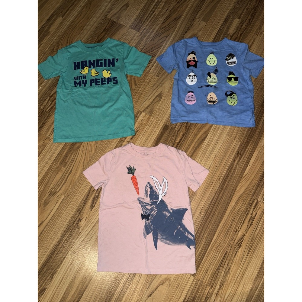 GAP‎ Carter's Cat & Jack Sz 6/7 Kids Easter shirt graphic boys Tshirt Lot